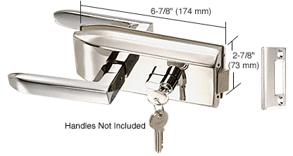 C.R. Laurence CRL Polished Stainless Finish Glass Mounted Latch with Lock and Thumbturn | PTH311PS