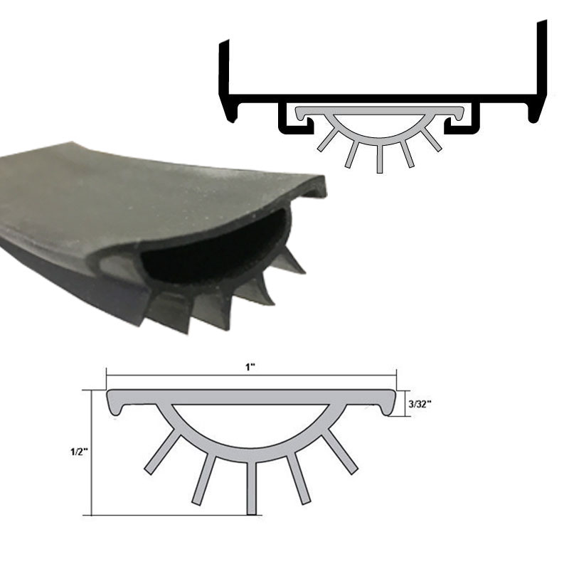 Pemko PK9BL Replacement Black Vinyl Weatherseal for Door Bottom Door Shoes for 48&quot; Door | DBDSPK9BL48