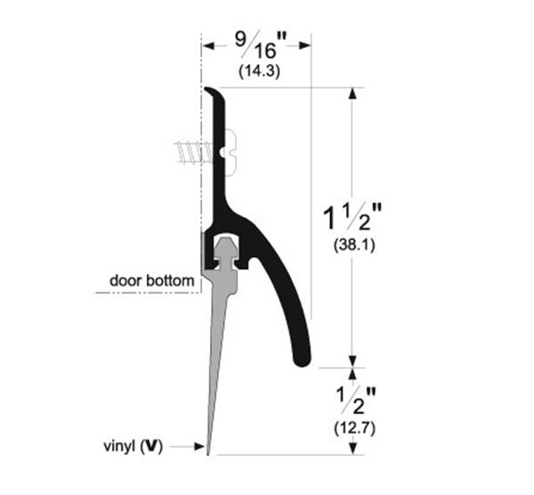 Pemko 345DV48 Dark Bronze Finish Door Bottom Sweep with Vinyl Insert for 48&quot; Door | PDBSVIDV48