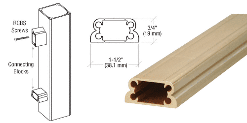 C.R. Laurence CRL 100 Series 241&quot; Rail Connecting Block - 20 ft long | RCB1241