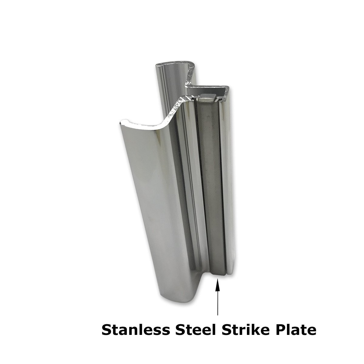 Gordon Glass&#153; 3-3/4&quot; Bright Chrome Frameless Shower Door Handle with Stainless Steel Strike Plate | RDDSTPCH