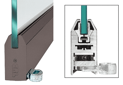 C.R. Laurence CRL Duranodic Bronze 4&quot; Tapered Style Door Rail without Lock for 1/2&quot; Glass - Custom Length | RHR4TDU12C
