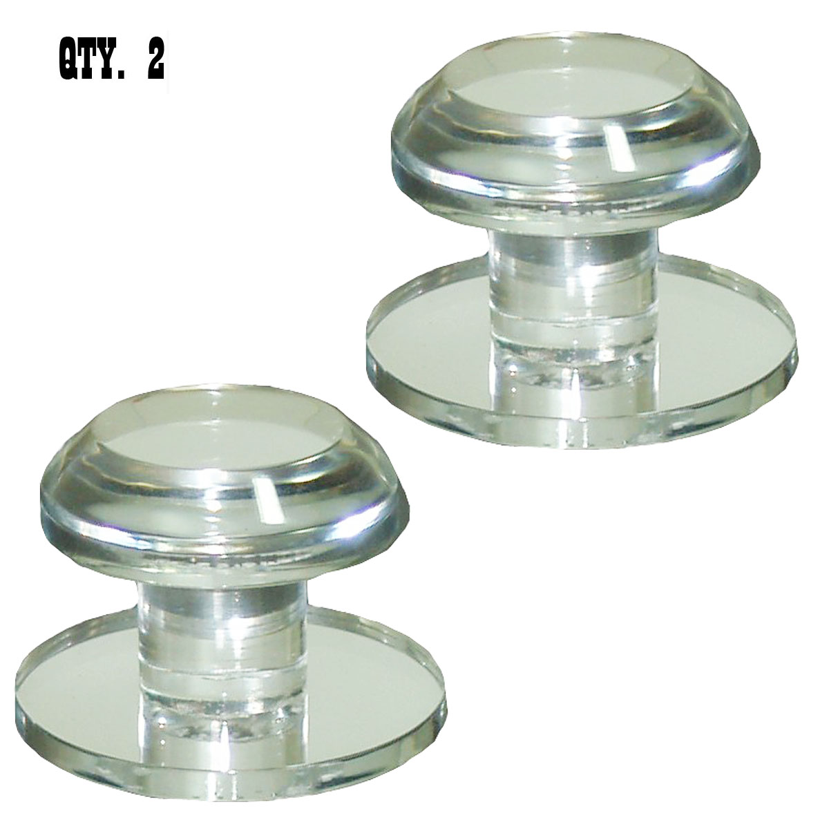 Clear Acrylic Beveled Stick-On Mirror Knob | RP3C1 | Pack of 2 | RP3C12