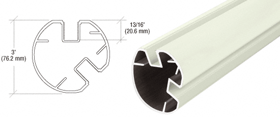 C.R. Laurence CRL AWS 3&quot; Diameter Round 135 Degrees Oyster White 72&quot; Post Only | RP5720W