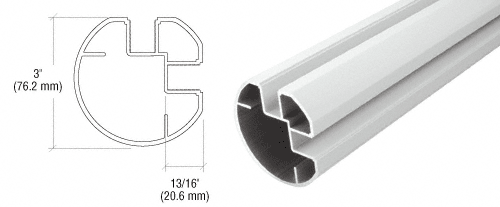 C.R. Laurence CRL Sky White AWS 3&quot; Diameter Round 90 Degree Corner Post - 20 ft 1 in ling  | RP9194W