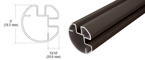 C.R. Laurence CRL Bronze  60&quot; AWS 3&quot; Diameter Round 90 Degree Corner Post | RP960BRZ