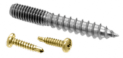 C.R. Laurence CRL Polished Brass Replacement Screw Pack for Concealed Wood Mount Handrail Brackets- 3/8&quot;-16 Thread | RSP1PB