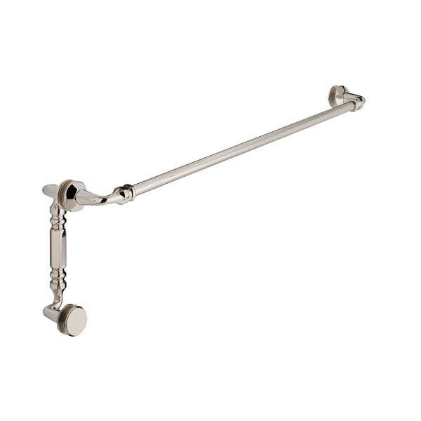 Rondo 24&quot; Cuttable Towel Bar and 6&quot; Offset Pull Shower Door Combination - Polished Nickel | R24TB6OPPN