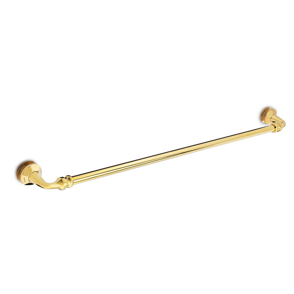 Rondo 24&quot; Cuttable Single Sided Towel Bar with Rosettes - Polished Brass | R24TBPB