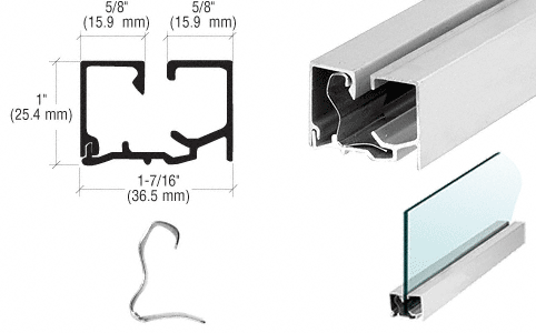C.R. Laurence CRL Satin Anodized Finish Snap-In Sash with Clips | S010A