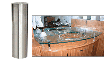 C.R. Laurence CRL Brushed Stainless CUSTOM Standoff Base 1-1/4&quot; Diameter by 9&quot; Long | S0B114CBS9