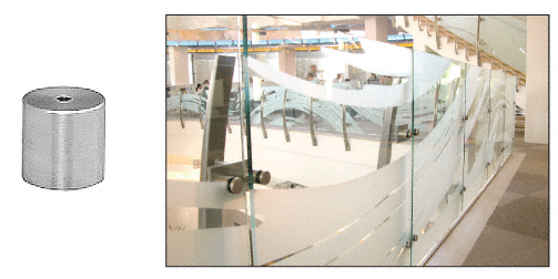 C.R. Laurence CRL Custom Made Brushed Stainless Standoff Base 2-1/2&quot; Diameter by 4&quot; Long | S0B212CBS4