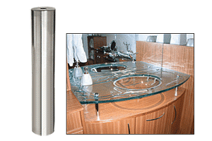 C.R. Laurence CRL Brushed Stainless Standoff Base 3/4&quot; Diameter by 4&quot; Long | S0B344BS
