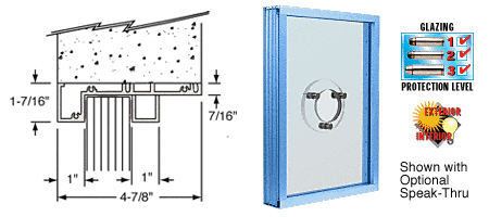 C.R. Laurence CRL Kynar Painted (Specify) Aluminum Standard Inset Frame Exterior Glazed Vision Window | S1VEK