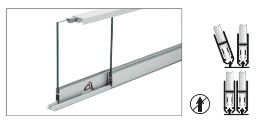 C.R. Laurence CRL 48&quot; Satin Anodized Security Anti-Lift Showcase Sliding Track Assembly | S710A48
