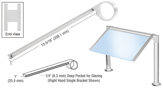 C.R. Laurence CRL Chrome 2&quot; Single Faced Sneeze Guard Bracket | SA42CH
