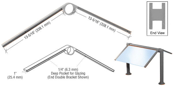 C.R. Laurence CRL Brushed Nickel 2&quot; Double Faced Sneeze Guard Bracket | SA45BN