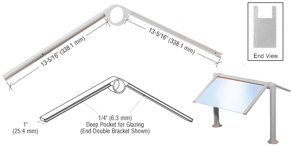 C.R. Laurence CRL Chrome 2&quot; Double Faced Sneeze Guard Bracket | SA45CH