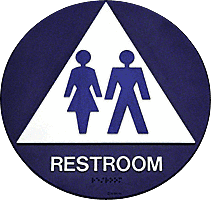 C.R. Laurence CRL Uni-Sex Restroom Sign - 12&quot; Diameter - 6-10 Business Days Lead Time | SBH12U