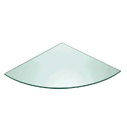 16&quot; x 16&quot; Quarter Round 3/8&quot; Tempered Clear Glass Shelf  | SC1616
