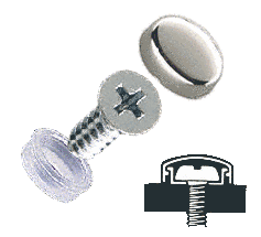 C.R. Laurence CRL Chrome Flat Small Snap Cap Screw Covers - Packag of 100 | SC80F50