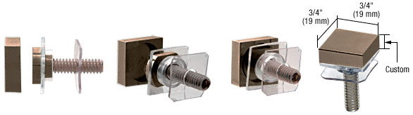 C.R. Laurence CRL Custom Oil Rubbed Bronze 3/4&quot; Square Standoff Cap | SCAP75C0RB