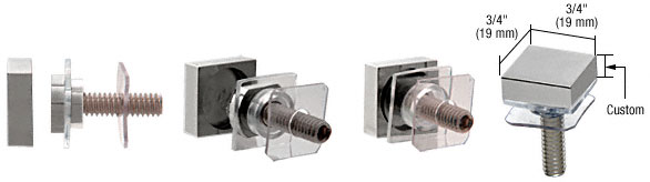 C.R. Laurence CRL Custom Brushed Stainless 3/4&quot; Square by 1/4 in Thick Standoff Cap * CUSTOM MADE* | SCAP75CBS