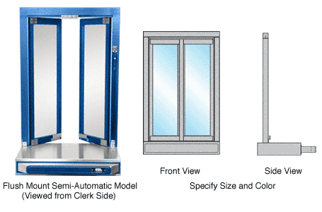 C.R. Laurence CRL Custom Size and Self Closing Flush Mount Bi-Fold Service Window | SCBFW1C