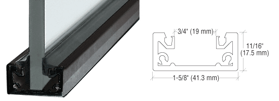 C.R. Laurence CRL Black Anodized 120&quot; Shallow &quot;U&quot; Channel - 10 Ft Long | SCBL3812SL