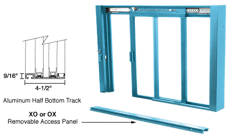 C.R. Laurence CRL Painted Self Closing Deluxe Sliding Service Windows With Half Bottom Track | SCDW1801P
