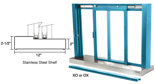 C.R. Laurence CRL Painted Finish Self Closing Deluxe Sliding Service Window with Stainless Steel Sill | SCDW1804P