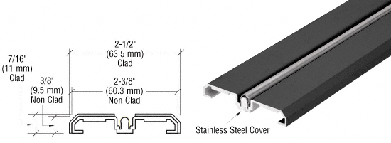 C.R. Laurence CRL Black Sliding Door Bottom Rolling Track - 10 Ft. Long | SD1BTBL