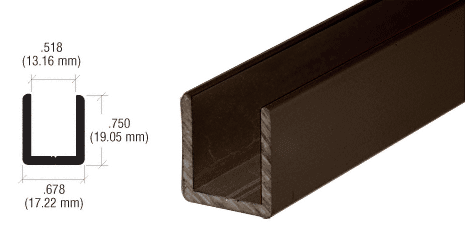 C.R. Laurence CRL Oil Rubbed Bronze 1/2&quot; Fixed Panel Shower Door Deep U-Channel - 95&quot; | SDCD12P0RB
