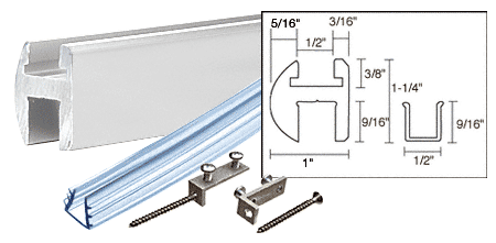 C.R. Laurence CRL Satin Anodized Deluxe Shower Door Header Kit - 95 in long | SDH980A