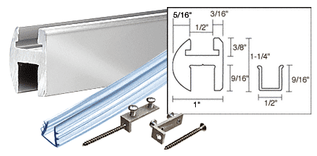 C.R. Laurence CRL Brite Anodized Deluxe Shower Door Header Kit - 95 in long | SDH980BA