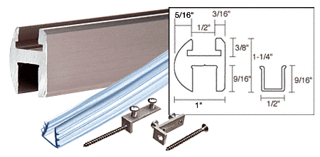 C.R. Laurence CRL Brushed Nickel Deluxe Shower Door Header Kit - 95 in long | SDH980BN