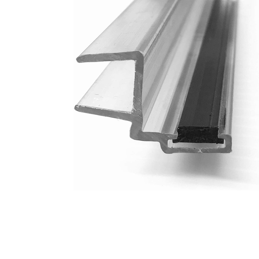 Clear Polycarbonate Strike and Door Jamb U-Channel with Flexible Magnet Insert for 3/8&quot; Glass Shower Door - 73&quot; Long | SDJM73