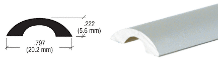 CRL Brite Anodized Frameless Shower Door Half-Round Threshold | SDT980BA | SDT980BA1