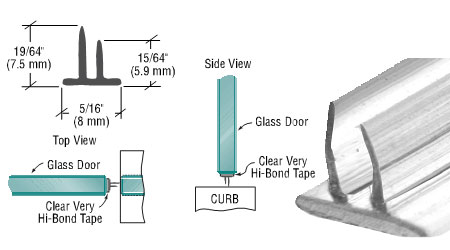 CRL Translucent Vinyl &quot;Double Leg&quot; Seal with Pre -Applied Tape for 5/16&quot; Maximum Gap - 95 in long  | SDTDFT21