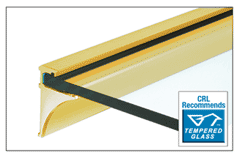 C.R. Laurence CRL 36&quot; Brite Gold Anodized Aluminum Shelving Extrusion for 1/4&quot; Glass | SE1436BGA