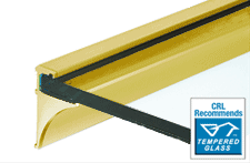 C.R. Laurence CRL 24&quot; Brite Gold Anodized Aluminum Shelving Extrusion for 3/8&quot; Glass | SE3824BGA