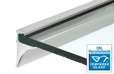 C.R. Laurence CRL 36&quot; Brite Anodized Aluminum Shelving Extrusion for 3/8&quot; Glass | SE3836BA