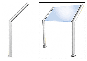 C.R. Laurence CRL Elegant 100 Series Sneeze Guard - 2&quot; Polished Stainless Tubing, Glass On Slant Only  | SG0100PS
