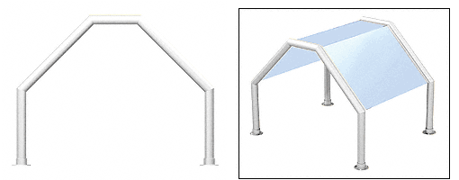 C.R. Laurence CRL Elegant 110 Series Sneeze Guard - 2&quot; Polished Stainless Tubing, Glass On Top and Slants Only  | SG0110PS