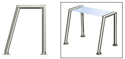 C.R. Laurence CRL Elegant 156 Series Sneeze Guard - 2&quot; Polished Stainless Tubing, Glass On Top Only  | SG0156PS