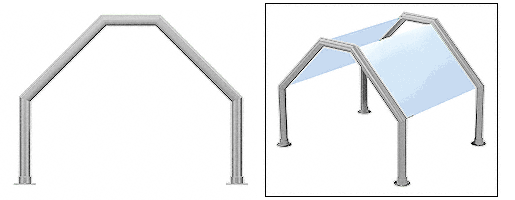 C.R. Laurence CRL Elegant 109 Series Sneeze Guard - 1-1/2&quot;  Brushed Stainless Tubing, Glass On Slants Only  | SG5109BS