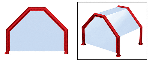C.R. Laurence CRL Elegant 111 Series Sneeze Guard - 1-1/2&quot; Powder Painted Tubing, Glass On Top, Slants, and One End or Both Ends  | SG5111PT