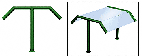 C.R. Laurence CRL Elegant 120 Series Sneeze Guard - 1-1/2&quot; Powder Painted Tubing, Glass On Slants and Top Only  | SG5120PT