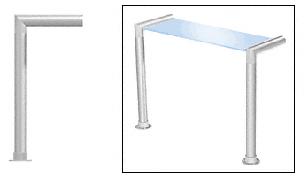C.R. Laurence CRL Elegant 138 Series Sneeze Guard - 1-1/2&quot; Polished Stainless Tubing, Glass On Top Only  | SG5138PS