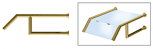 C.R. Laurence CRL Elegant 164 Series Sneeze Guard - 1-1/2&quot; Polished Brass Tubing, Glass On Slant and Top Only  | SG5164PB